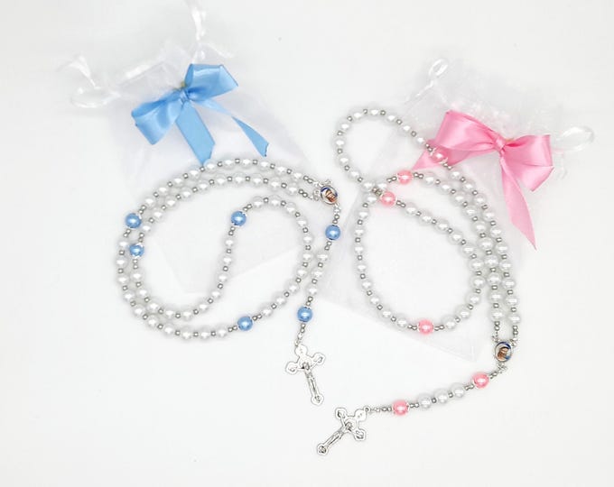 Rosary personalized for baptism communion confirmation gift color selection