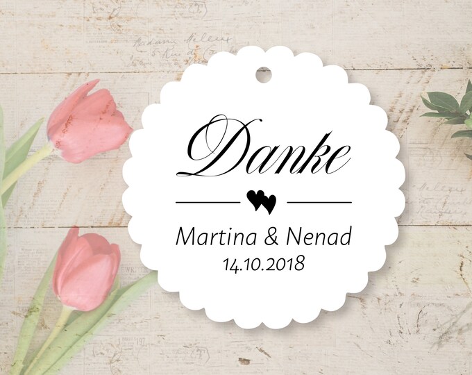 40 Gift Tags Labels Thank You Tags Gift Tags personalized Baptism Wedding Communion Confirmation Guest Gifts