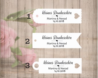 25 Geschenkanhänger Etiketten kleines Dankeschön Tags Gift Tags personalisiertTaufe Hochzeit Kommunion Konfirmation