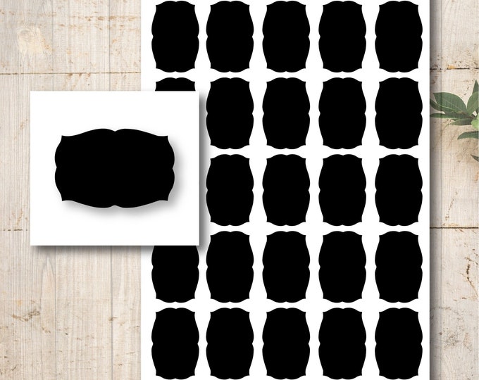 Chalkboard Film Black Self-Adhesive Label Sticker Labels 25 Pieces