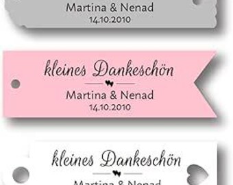 35 Gift Tags, Labels, Small Thank You Tags, Personalized Gift Tags for Baptism, Wedding, Communion, Confirmation