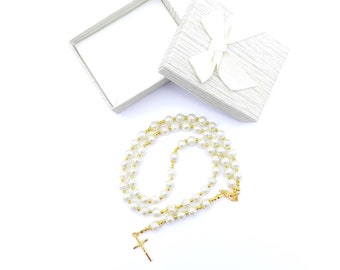 Rosary with Name Personalized Baptism Communion Confirmation Gift