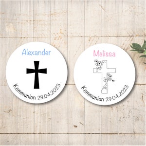 24 étiquettes autocollantes autocollantes communion confirmation baptême fille garçon