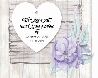 25 Gift Tags Labels Tags Gift Tags He who sows love will reap love Baptism Wedding Communion Confirmation