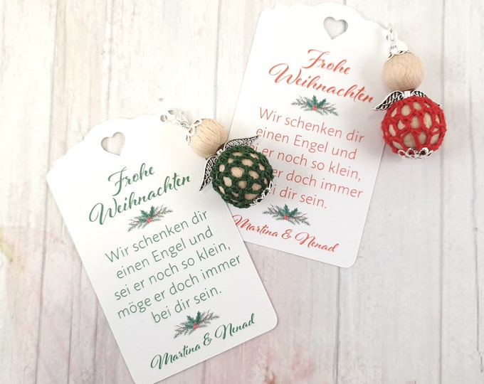 5 Guardian Angel Lucky Charm Crocheted Gifts Merry Christmas Keyring Angel