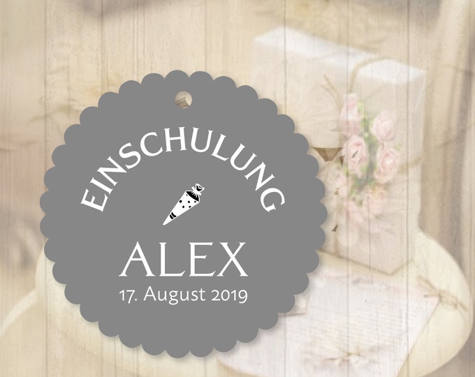 25 Gift Tags Labels School Introduction School Invitation Back to School Personalized