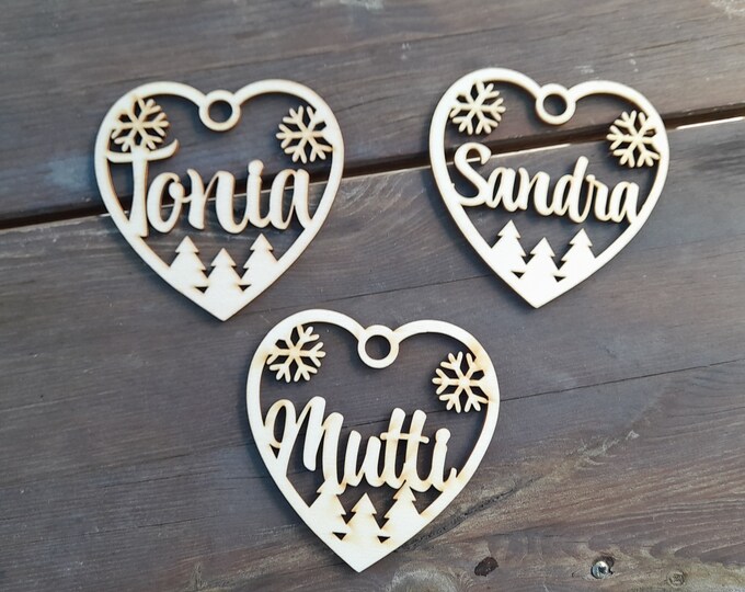 CHRISTMAS Decoration Wooden Laser Cut Christmas Ball Personalized With Name Ornament Pendant Wooden Pendant Christmas