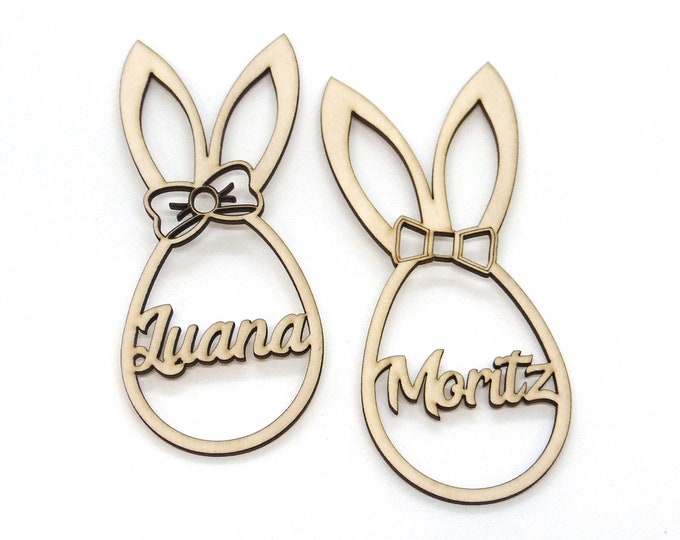 EASTER Easter Bunny Egg personalized with name Wood Laser Cut