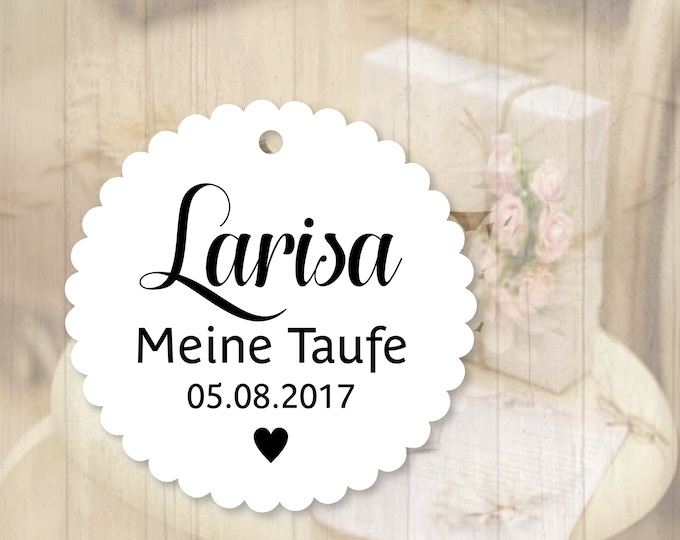 25 Geschenkanhänger Etiketten Tags Gift Tags personalisiert Taufe Hochzeit Kommunion Konfirmation Gastgeschenke