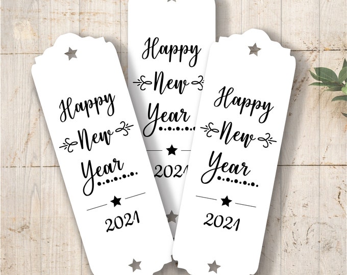 25 Sparkler Holders Christmas & New Year – Sparkler Holder Cards Happy New Year Tags Personalized