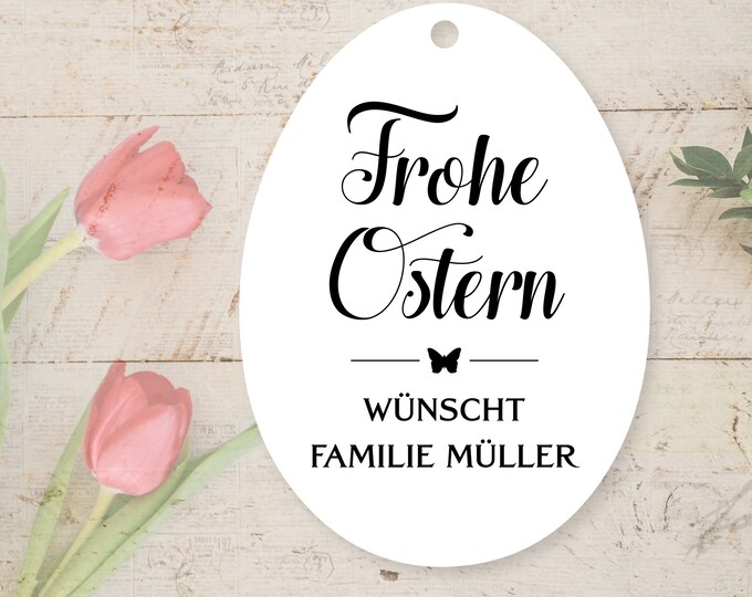 30 Gift Tags Labels Happy Easter Egg