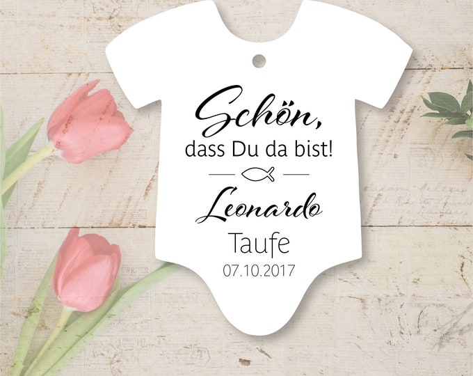 25 Gift Tags Labels Nice that you are here Tags Gift Tags personalized Baby Body Baptism