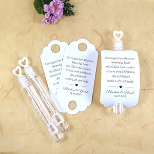 12 burbujas de jabón, etiquetas de tubo de burbujas de jabón para bodas, etiquetas de regalo, etiquetas de regalo, soporte para burbujas de jabón DIY