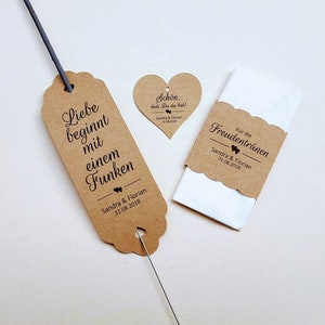 Ensemble de 10 mouchoirs scintillants pour mariage, banderoles en papier Kraft personnalisées, porte-étincelles, étiquettes cadeaux, faveurs