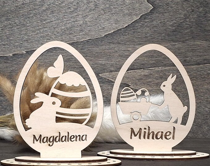 EASTER Easter Bunny personalized with name Wood Laser Cut