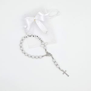 Rosario corto personalizzato battesimo comunione cresima regalo selezione colore