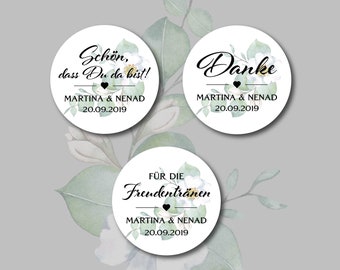 24 Stickers Labels Eucalyptus Personalized Baptism Communion Confirmation Wedding