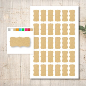 30 etichette adesive in carta kraft con selezione di colori