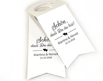 10 Bottle Tags Gift Tags Labels Nice that you are here Tags Gift Tags Baptism Wedding Communion Confirmation