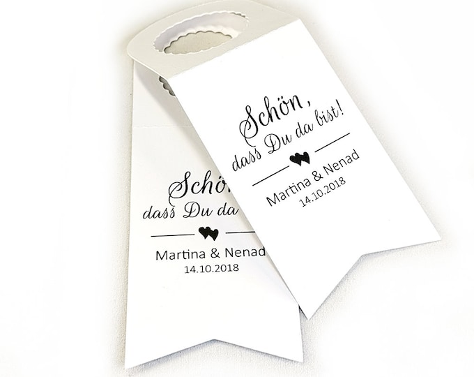 10 Bottle Tags Gift Tags Labels Nice that you are here Tags Gift Tags Baptism Wedding Communion Confirmation