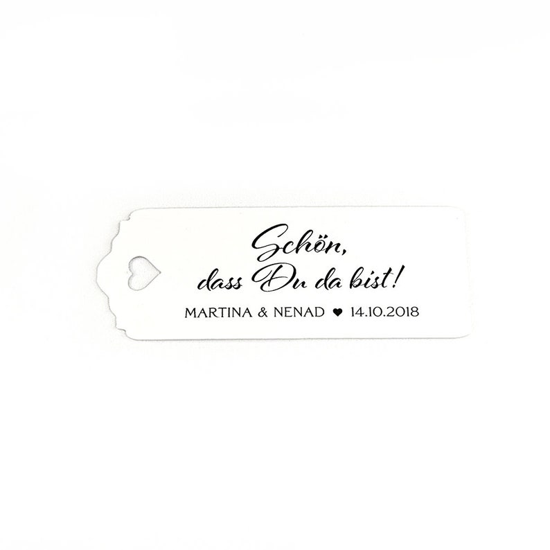 25 Geschenkanhänger Etiketten Schön, dass Du da bist Tags Gift Tags Taufe Hochzeit Kommunion Konfirmation Gastgeschenke Personalisiert Bild 5