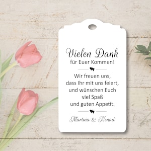 10 welkomstkaarten Cadeaukaartjes Etiketten Cadeaukaartjes Gepersonaliseerde Bedankt Doop Bruiloft Communie Bevestiging