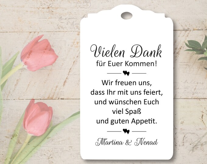 10 Welcome Cards Gift Tags Labels Tags Gift Tags personalized Thank You Baptism Wedding Communion Confirmation