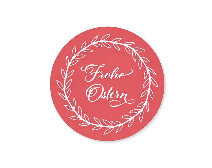 Frohe Ostern Aufkleber rund | Oster Sticker 4–8 cm | Selbstklebend | Geschenkverpackung | Osterdeko | Verschiedene Farben