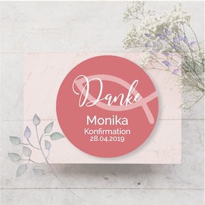 24 Aufkleber Etiketten Danke Taufe Hochzeit Kommunion Konfirmation