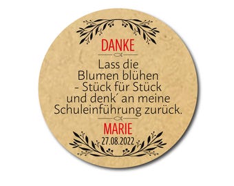 Personalized stickers for communion, baptism, confirmation, wedding – thank you stickers kraft paper or white – handmade labels