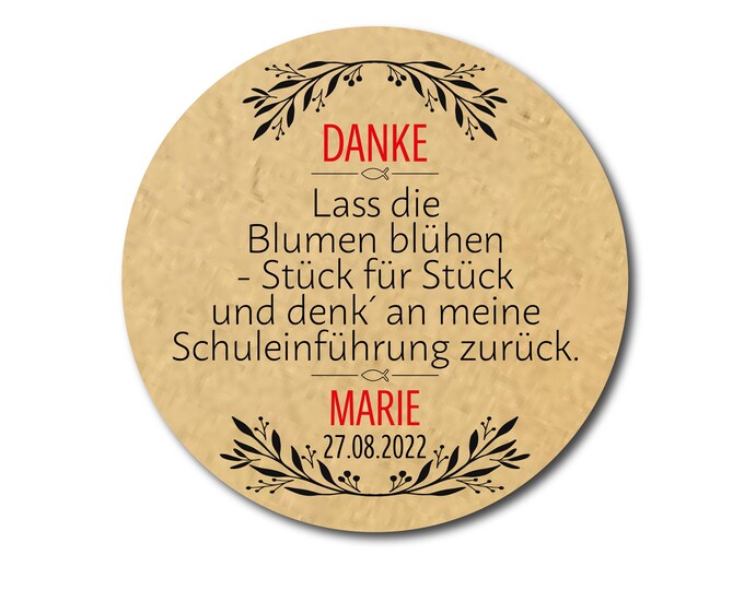 Personalized stickers for communion, baptism, confirmation, wedding – thank you stickers kraft paper or white – handmade labels