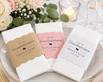 Freudentränen Taschentuch Banderole Hochzeit personalisiert | Hochzeit Taschentücher | Wedding Tissue Wrap | Boho Hochzeit Deko