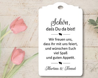 10 Willkommenskarten Geschenkanhänger Etiketten Tags Gift Tags Schön, dass du da bist Gastgeschenke Hochzeit Kommunion Konfirmation Taufe