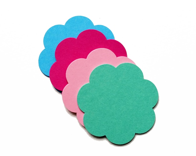 30 Gift Tags Labels Circle Kraft Paper Baptism Wedding Communion Confirmation Flower