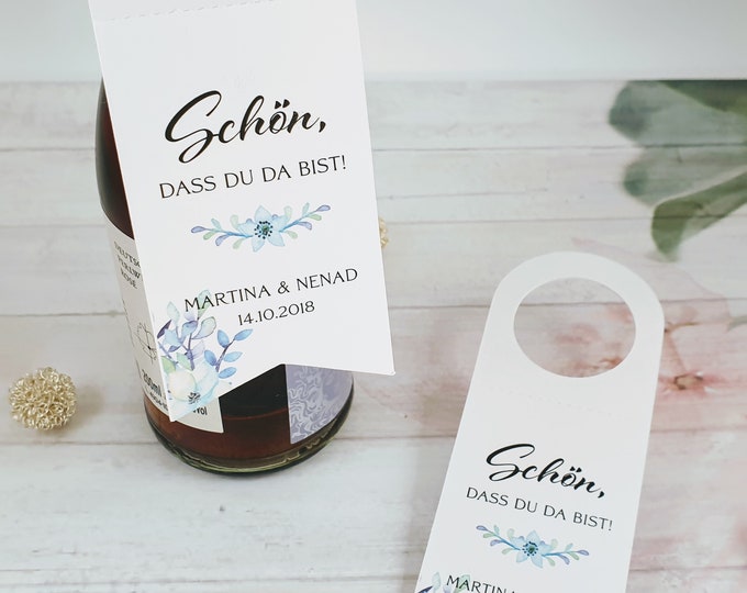 10 Bottle Tags Gift Tags Labels Nice that you are here Tags Gift Tags Baptism Wedding Communion Confirmation