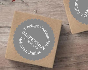 24 Aufkleber Etiketten Dankeschön Sticker Personalisiert Taufe Hochzeit Kommunion Konfirmation