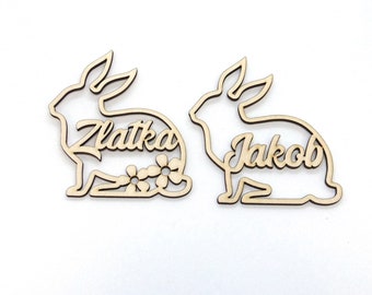 EASTER Easter Bunny personalized with name Wood Laser Cut