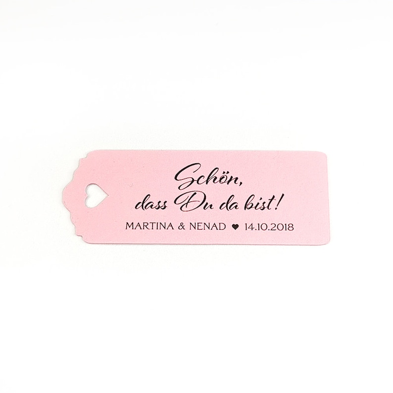 25 Geschenkanhänger Etiketten Schön, dass Du da bist Tags Gift Tags Taufe Hochzeit Kommunion Konfirmation Gastgeschenke Personalisiert Bild 4