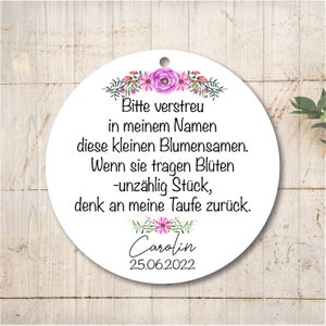 25 étiquettes cadeaux de graines de fleurs étiquettes cadeaux étiquettes baptême école communion confirmation personnalisée