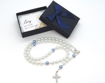 Rosary Personalized with Name Baptism Communion Confirmation Gift Color Choices