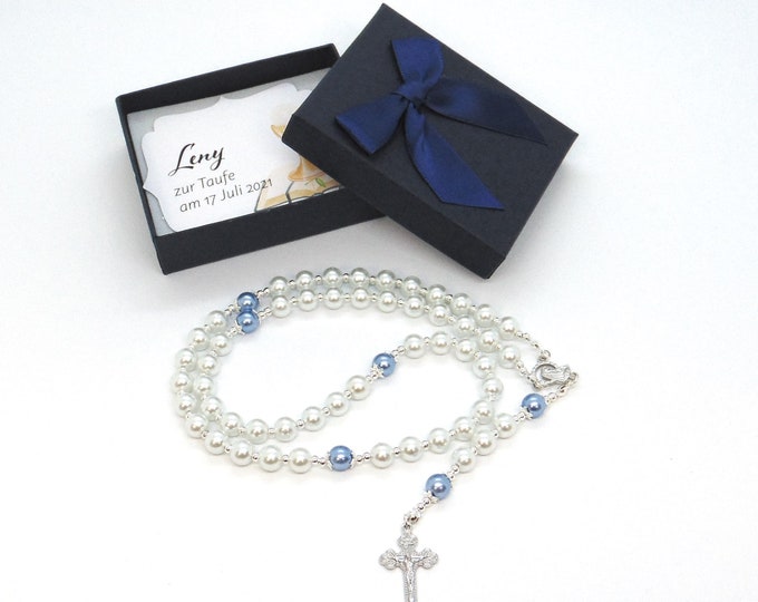 Rosary Personalized with Name Baptism Communion Confirmation Gift Color Choices