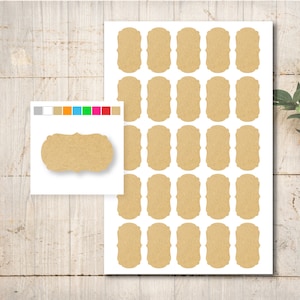 30 pegatinas de papel kraft selección de color boda bautismo comunión confirmación