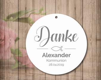 40 Geschenkanhänger Etiketten Danke Tags Gift Tags personalisiert Taufe Hochzeit Kommunion Konfirmation Gastgeschenke