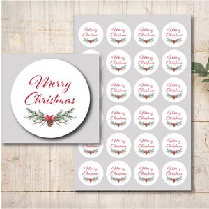 Frohe Weihnachten Sticker Aufkleber Etiketten selbstklebend weiß
