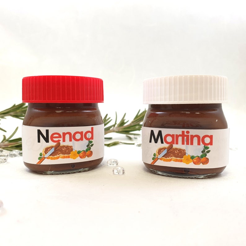 10 Nutella Sticker Adesivi Etichette Regali Comunione di nozze Cresima Compleanno Personalizzato immagine 1