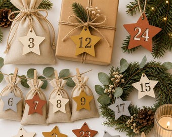 Adventskalender Zahlen aus Holz