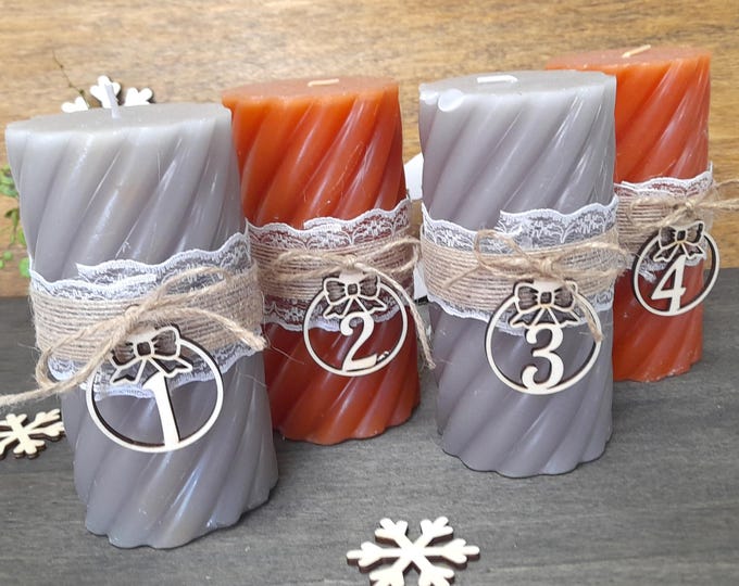 Wooden Advent numbers 1–4 | Advent candle pendants | Advent wreath decorations | Sustainable Christmas decorations