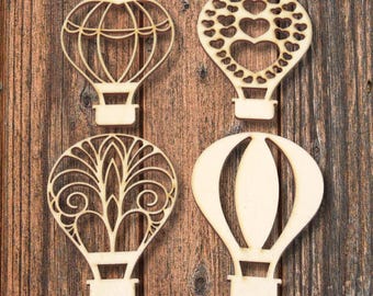 Hot Air Balloon Laser Cut Decoration Boletus Crafts Wood