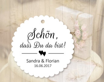 40 Gift Tags Labels Nice that you are here Tags Gift Tags personalized Baptism Wedding Communion Confirmation Guest Gifts