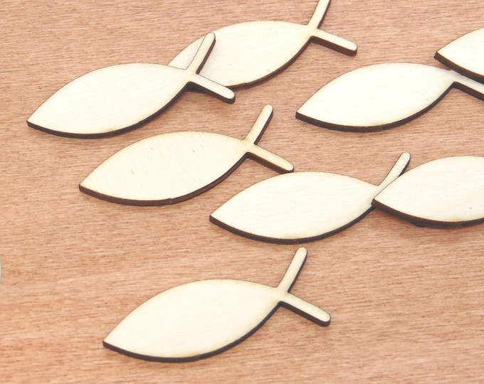 50 pieces fish wooden laser cut decoration confetti table decoration craft accessories